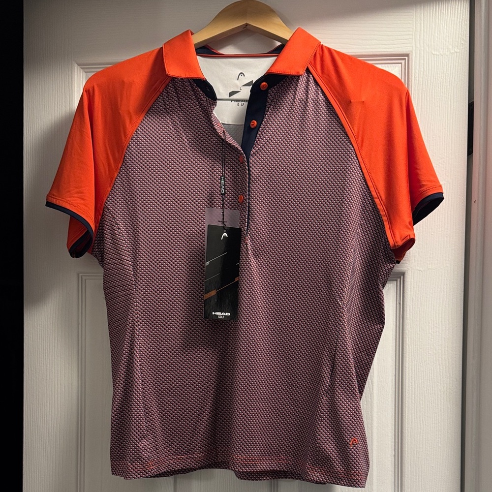 BNWT Head Golf Women's Orange and Blue Golf Shirt